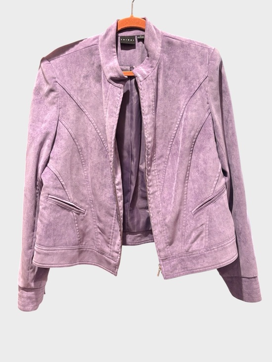 Tribal Jackets & Blazers - Tribal Faux suede lavender Women's Moto Jacket Size 14